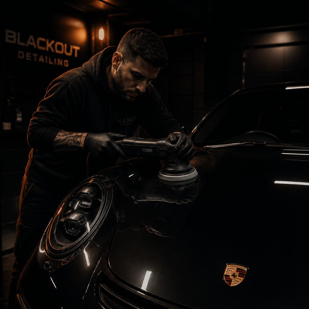 Detalhamento automotivo em garagem premium